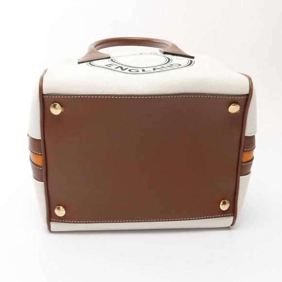 BURBERRY Logo Graphic Cube Bag Handbag Leather White Brown - Picture 9 of 9